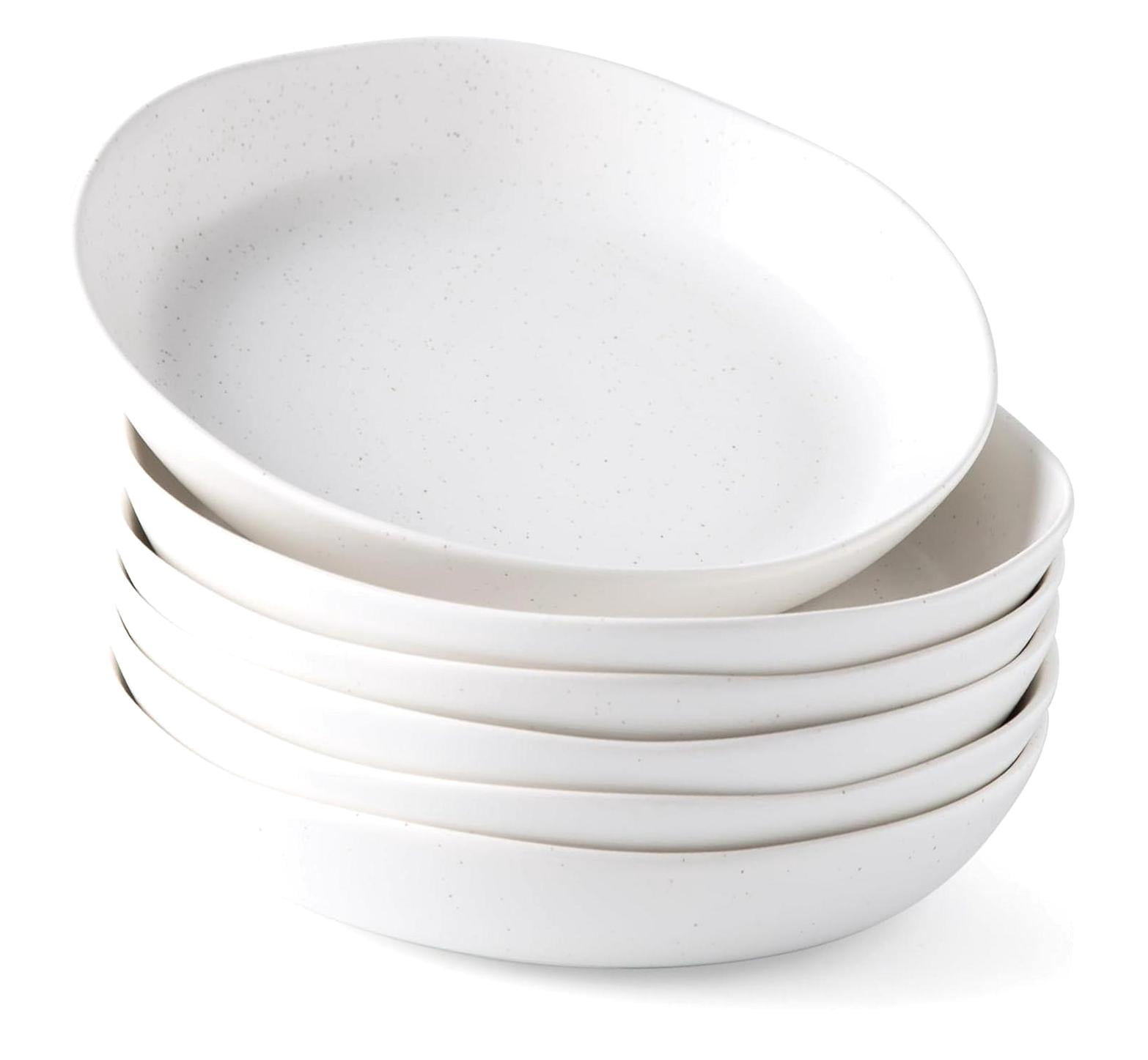 Cwc Flat Bowl Set BESTKITTY 9.75'' Ceramic Large, 38oz Stoneware Flat Serving Bowls Set ...