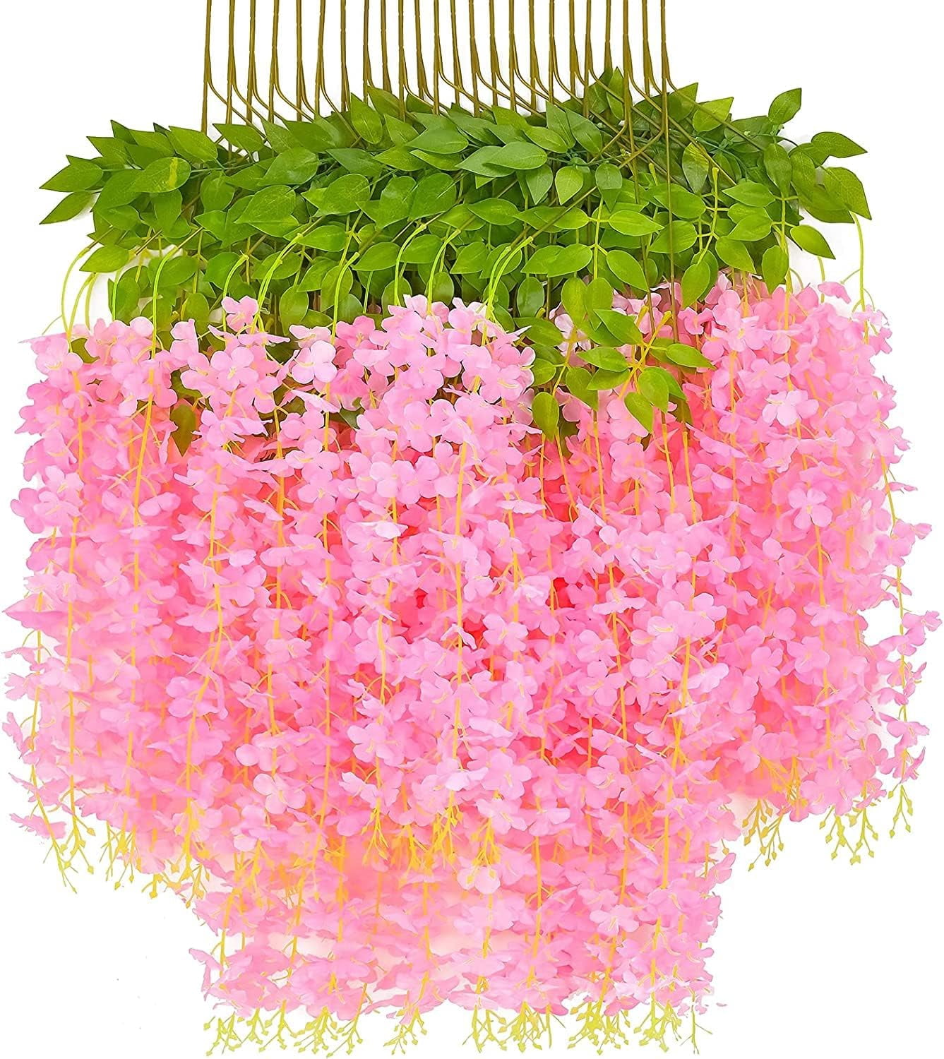 BESTKITTY Artiial Fake Wisteria Vine Garland-GreenDec 3.6 Feet Piece ...