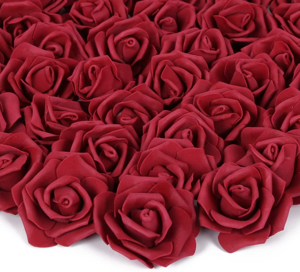 BESTKITTY Artiial Rose Flower Heads, 100pcs Bury Fake Roses Artiial ...