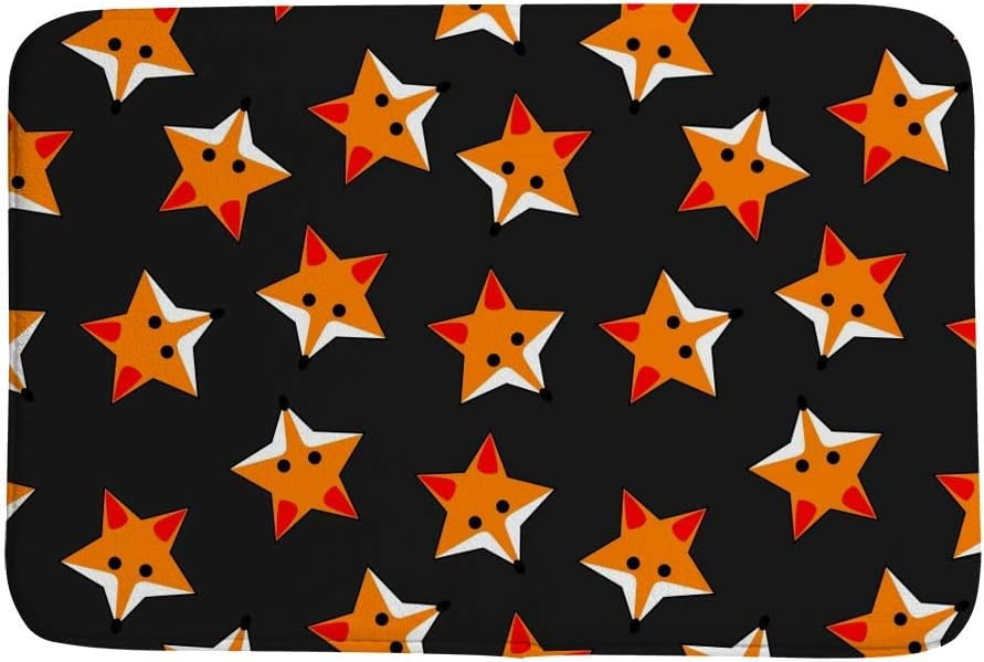 BESTKITTY Bathroom Mat Door Rugs Floor Mat Bath Carpet Fox Seamless