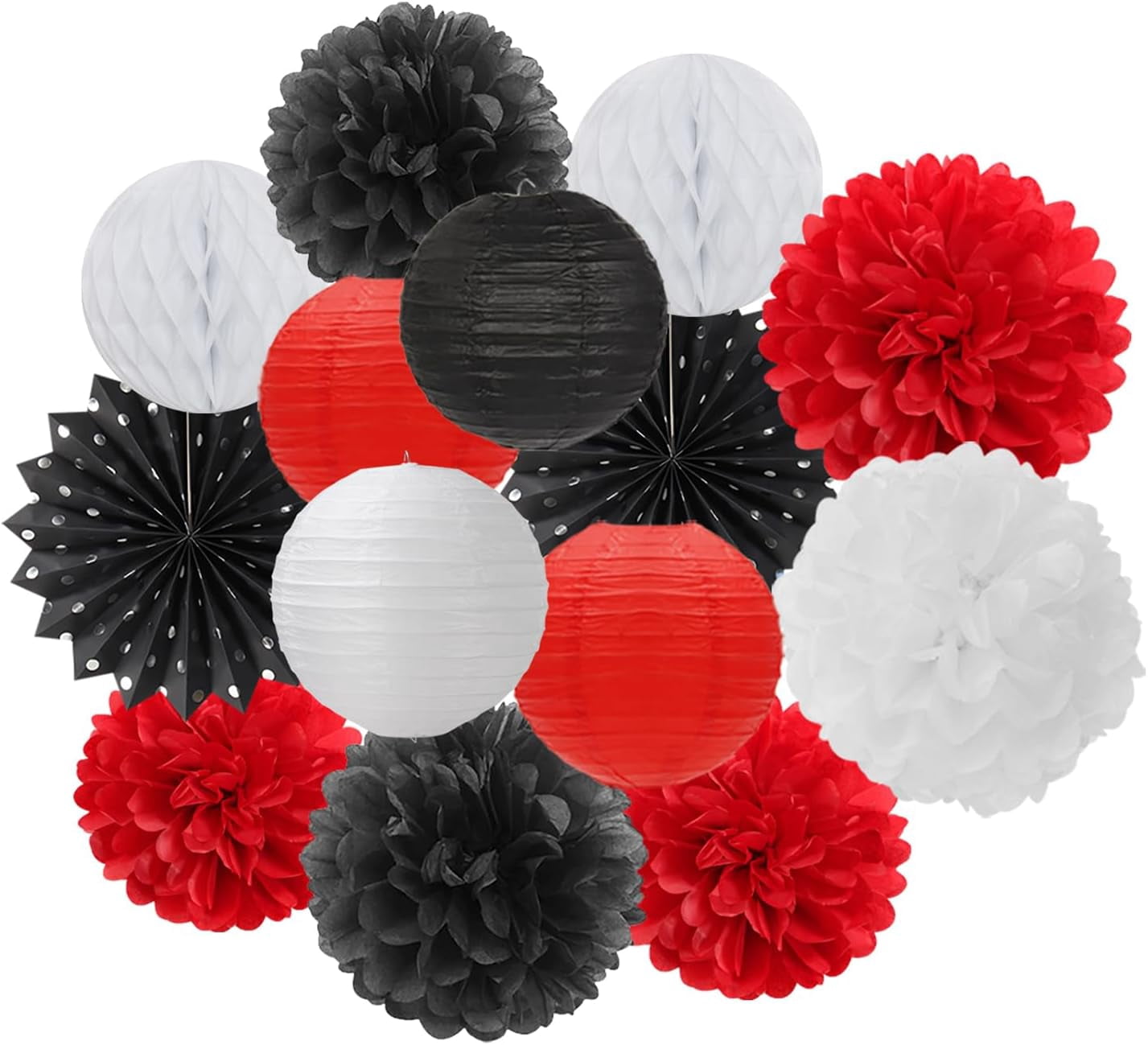 Pom pon 6 plastica Bianco e Verde