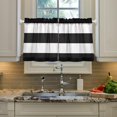 BESTKITTY Black and White Stripes Tier Curtains, Window Kitchen