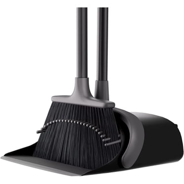 Duraone Broom And Dustpan Set With Long Handle - Standing Dustpan Combo For Easy Cleaning