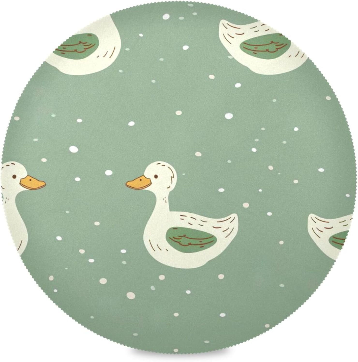 BESTKITTY Cartoon Duck Kitchen Round Placemats Set of 6, Washable Heat