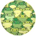 BESTKITTY Cartoon Frogs Kitchen Round Placemats Set of 1, Washable Heat
