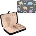 BESTKITTY Cute Elephant Jewelry Box for Women Girls, Portable PU