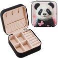 BESTKITTY Cute Panda Compact Leather Jewelry Box Mini Travel Jewelry