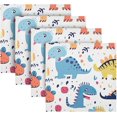 BESTKITTY Dinosaur Cloth Napkins Set of 4, Oversized Washable Reusable