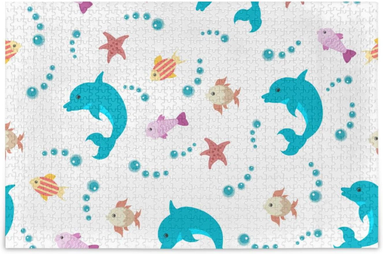 BESTKITTY Dolphin Jigsaw Puzzle 1000 Pieces, Educational