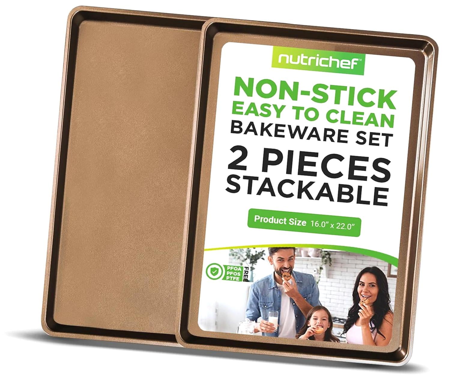 BESTKITTY Extra Large Nonstick Cookie Sheets, 2-Pack - 22" x 16" Carbon ...