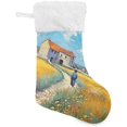 BESTKITTY Farm Painting Christmas Stockings with White Super Soft Plush