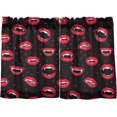 BESTKITTY Halloween Vampire Red Lips Kitchen Curtains Cafe Tier