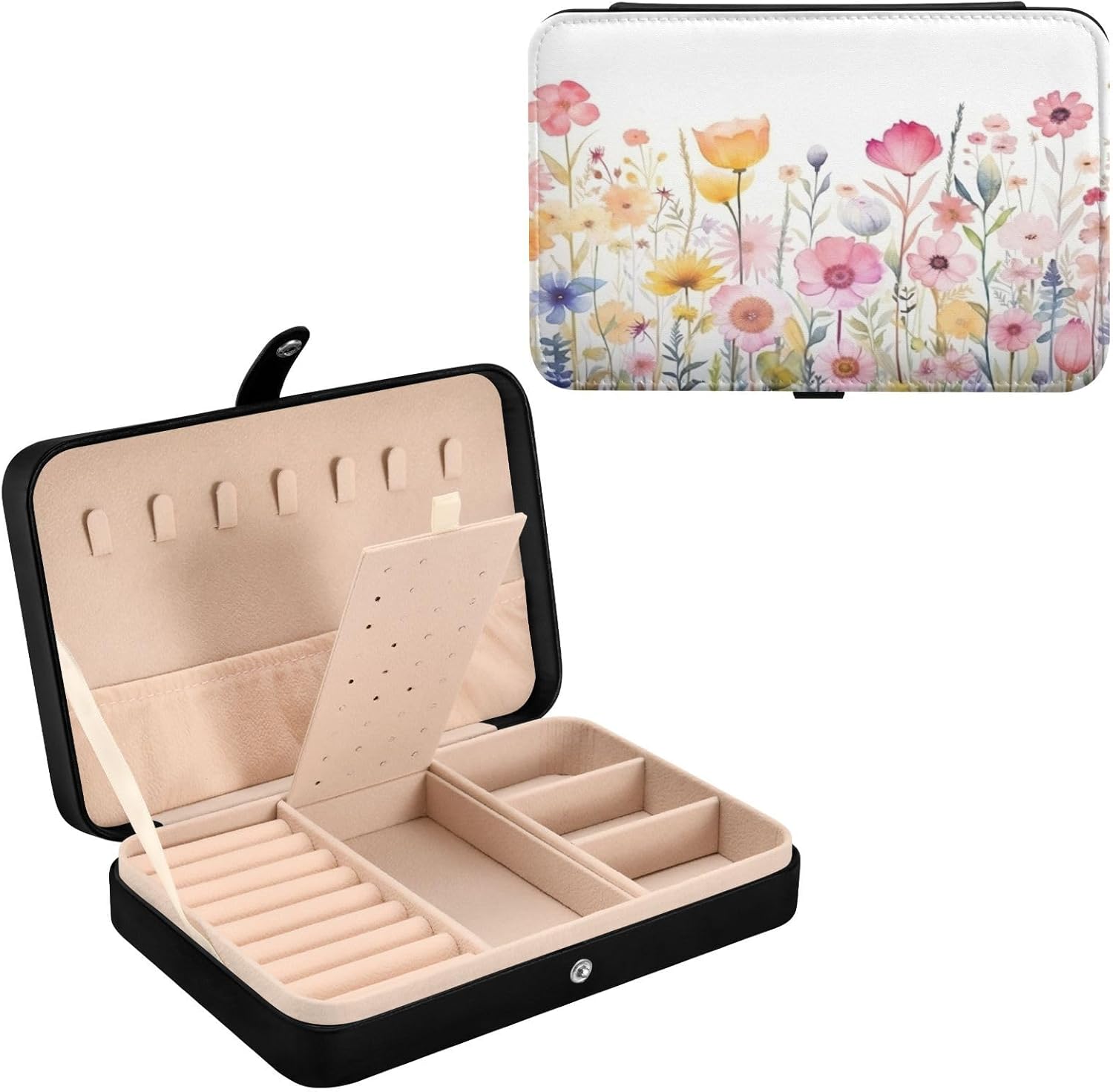 BESTKITTY Jewelry Box Wildflowers Personalized Jewelry Box Travel