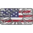 BESTKITTY Kitchen Mat Vintage USA Flag Sunflower Kitchen Rug Mat Anti