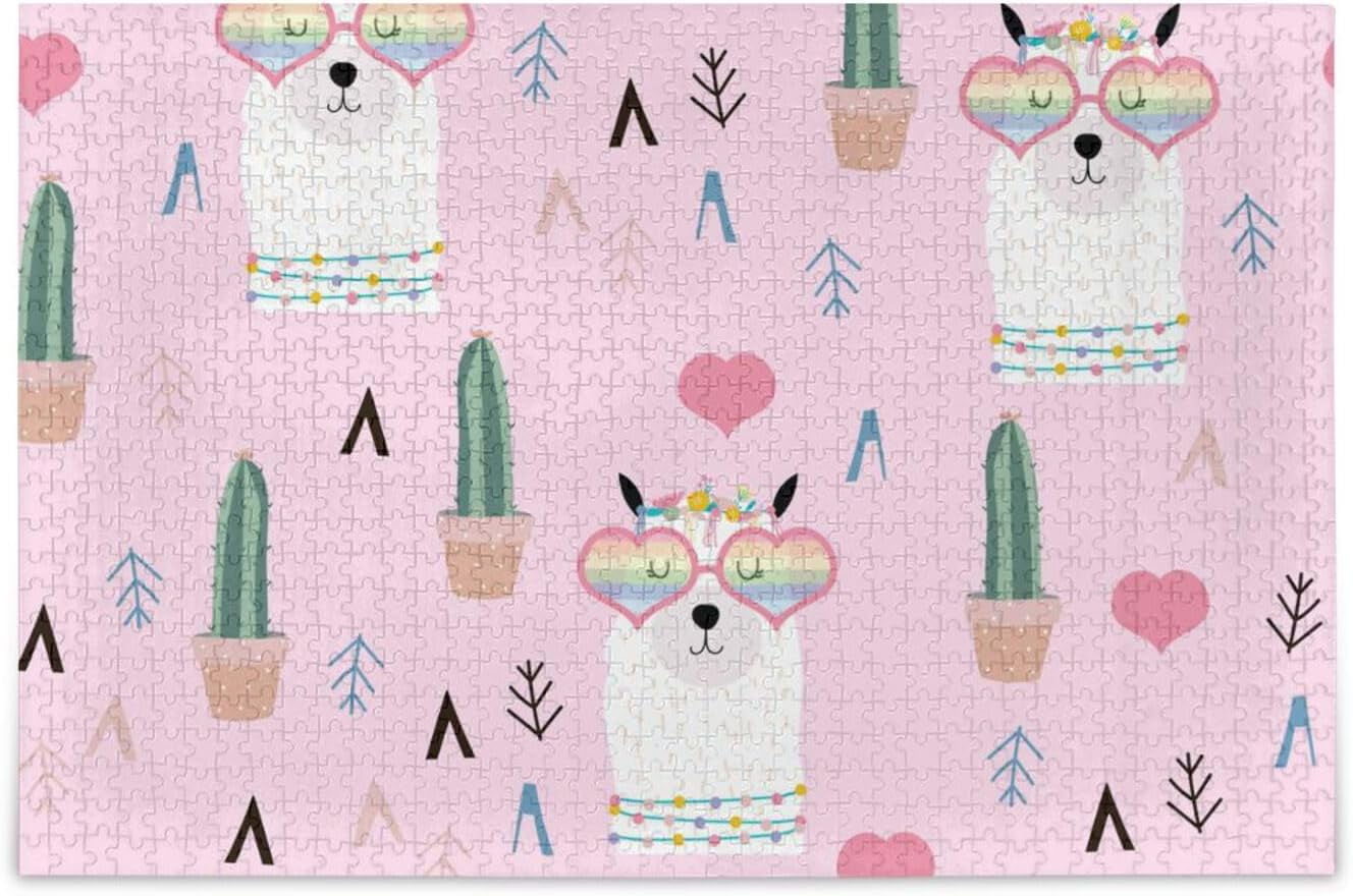BESTKITTY Llama Jigsaw Puzzle 1000 Pieces, Educational