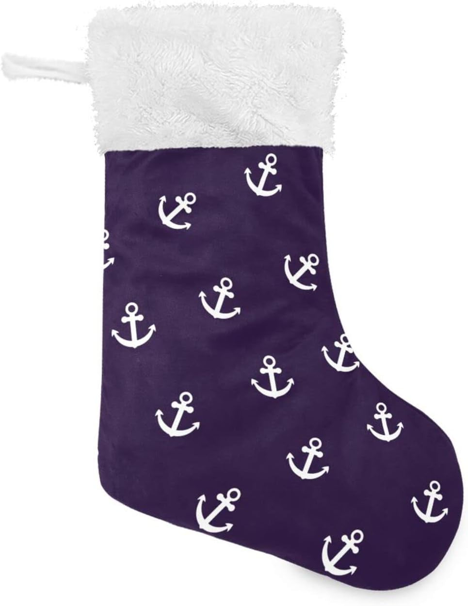 BESTKITTY Nautical Anchor Pattern Christmas Stocking, 1 Piece 17.7inch