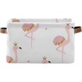 BESTKITTY Pink Flamingo Princess Storage Baskets for Shelves Organizer