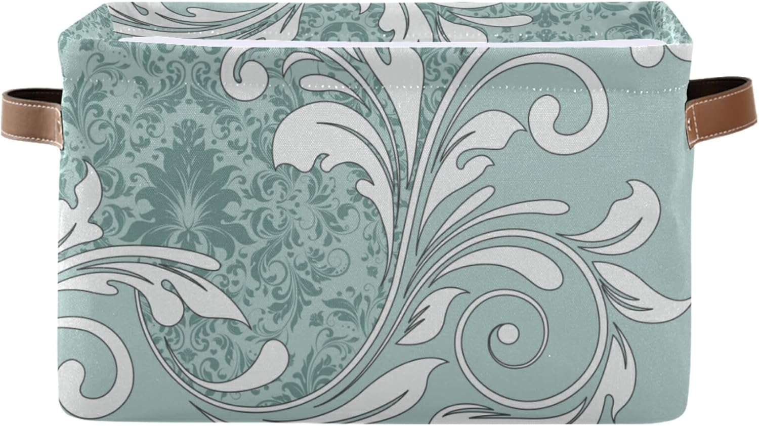 BESTKITTY Retro Abstract Floral Storage Bins, 14 x 10 inch Canvas