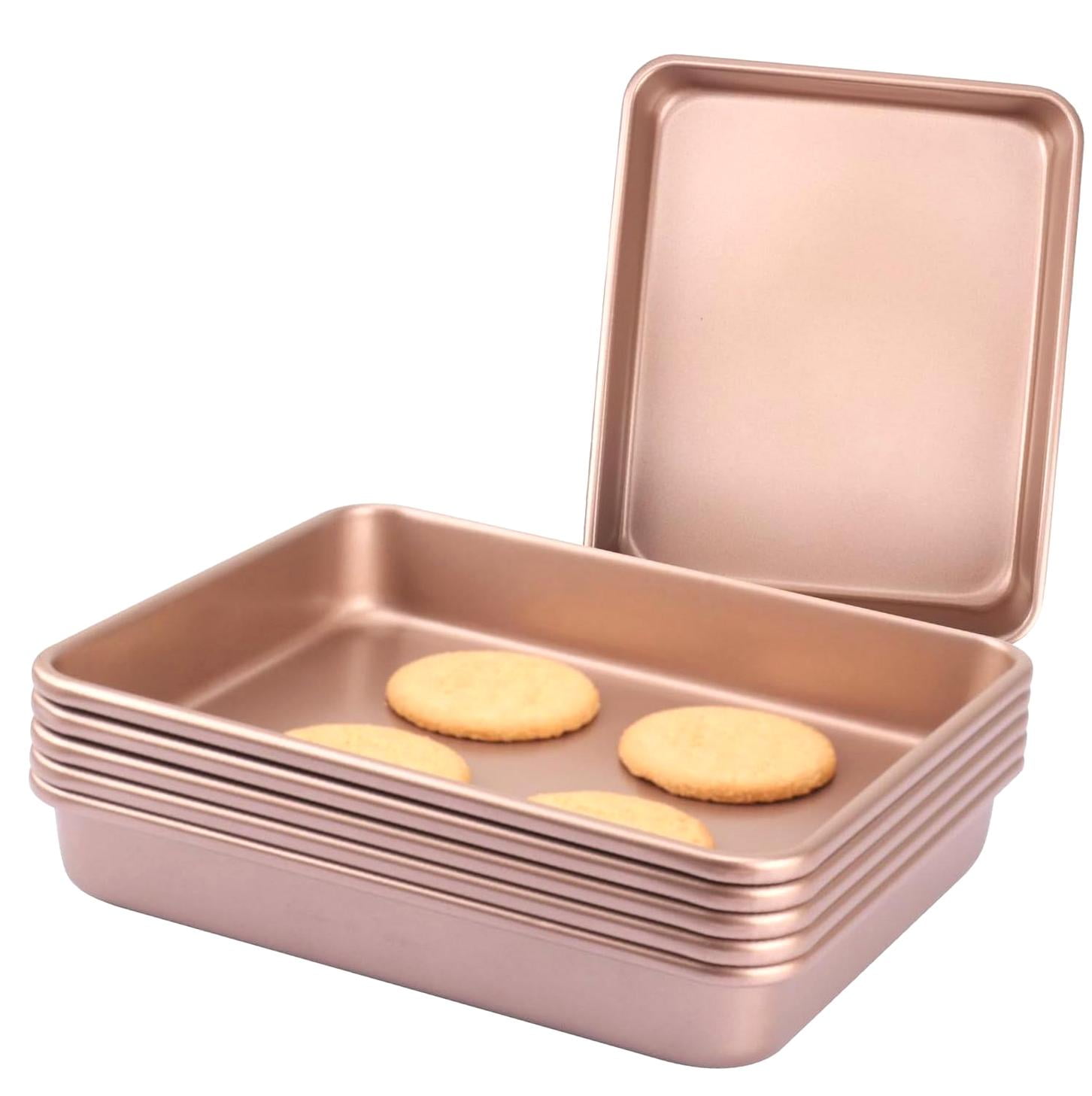 BESTKITTY Six-Piece 11"x9" Baking Sheets, Non-Stick Baking Pans, Deep ...