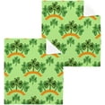 BESTKITTY St. Patrick's Day Clover Washcloths 4 Pack, Highly Absorbent