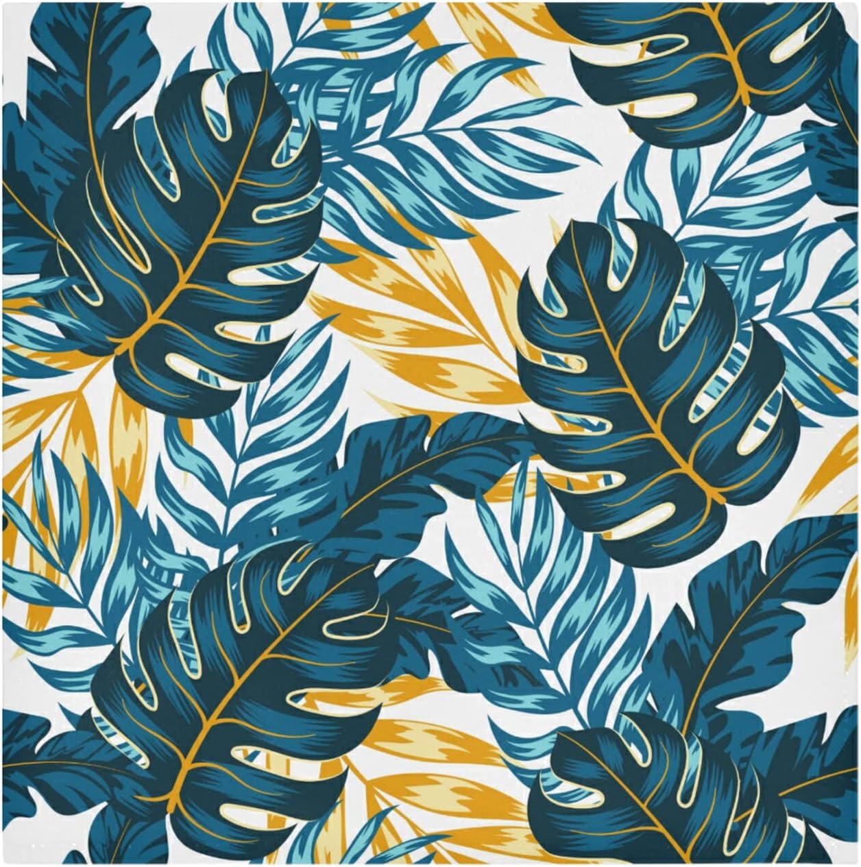 BESTKITTY Summer Tropical Bright Leaves and Plants Cloth Napkins Dinner