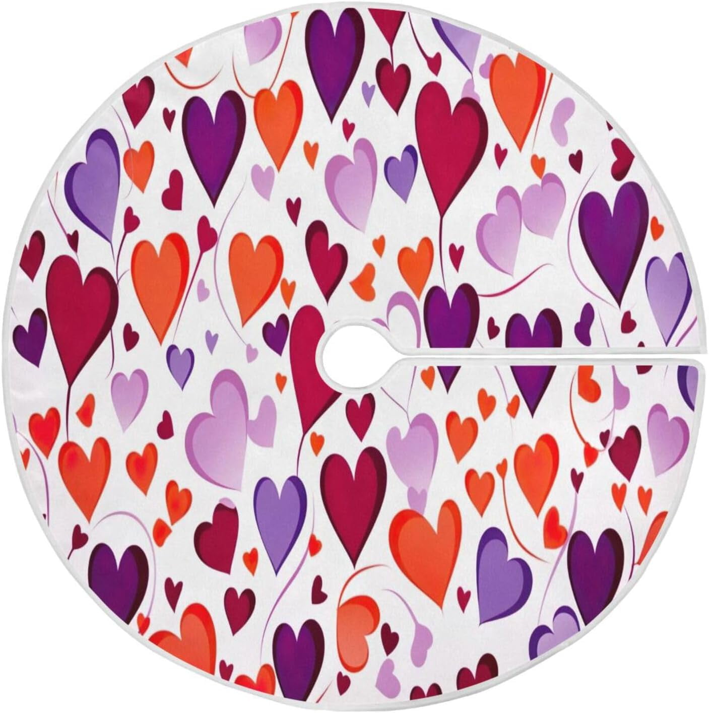BESTKITTY Valentine's Day Heart Christmas Tree Skirt, 48 Inches Large
