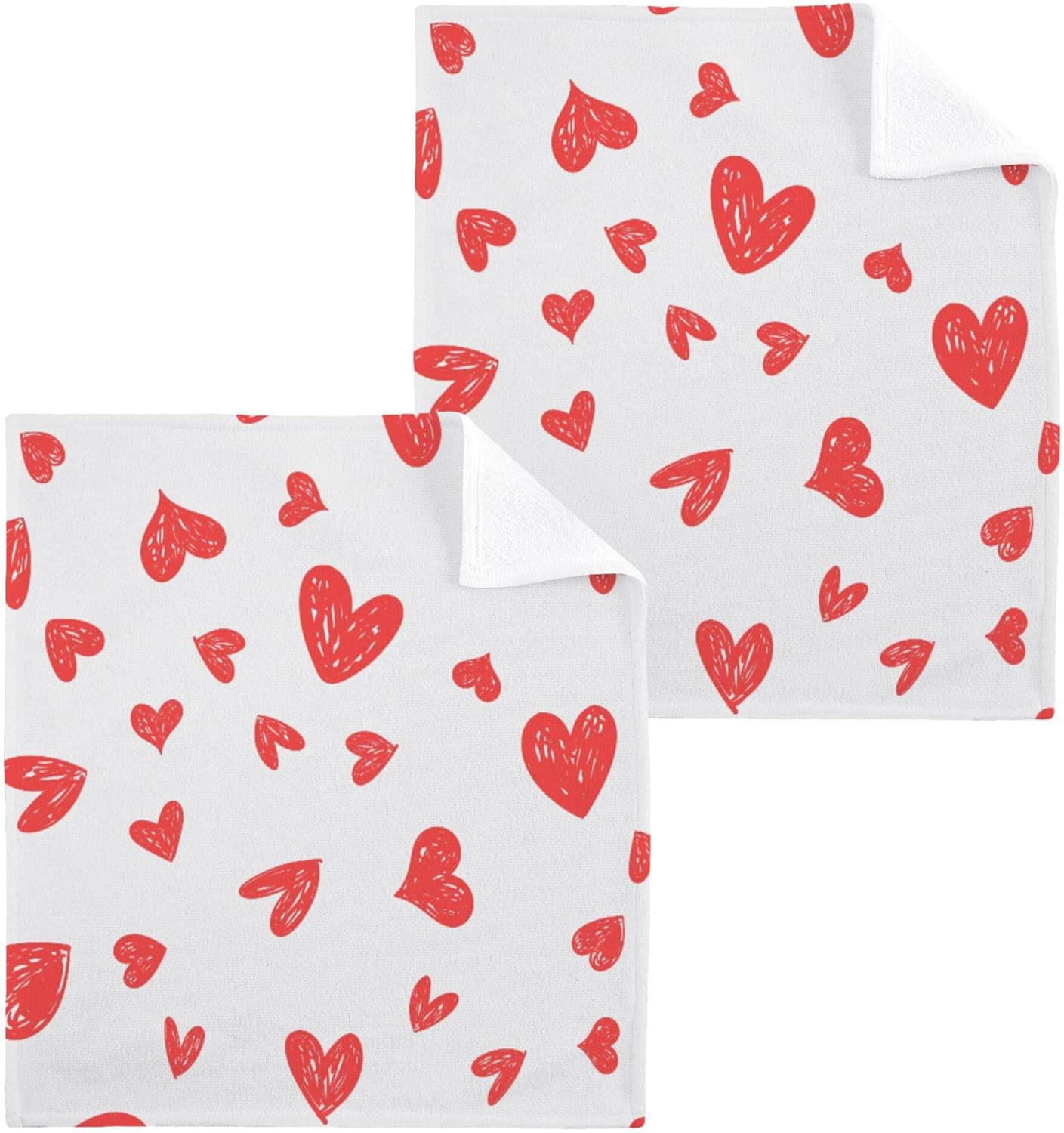BESTKITTY Valentine's Day Washcloths Set of 412 X 12 Inch, Fast Drying