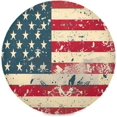 BESTKITTY Vintage American Flag Kitchen Round Placemats Set of 1
