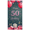 thumbnail image 1 of Glamorous Pink Glittery 50th Birthday Banner Background Party Decors for Photography Props Birthday Party Decorations Celebration Event, 1 of 6