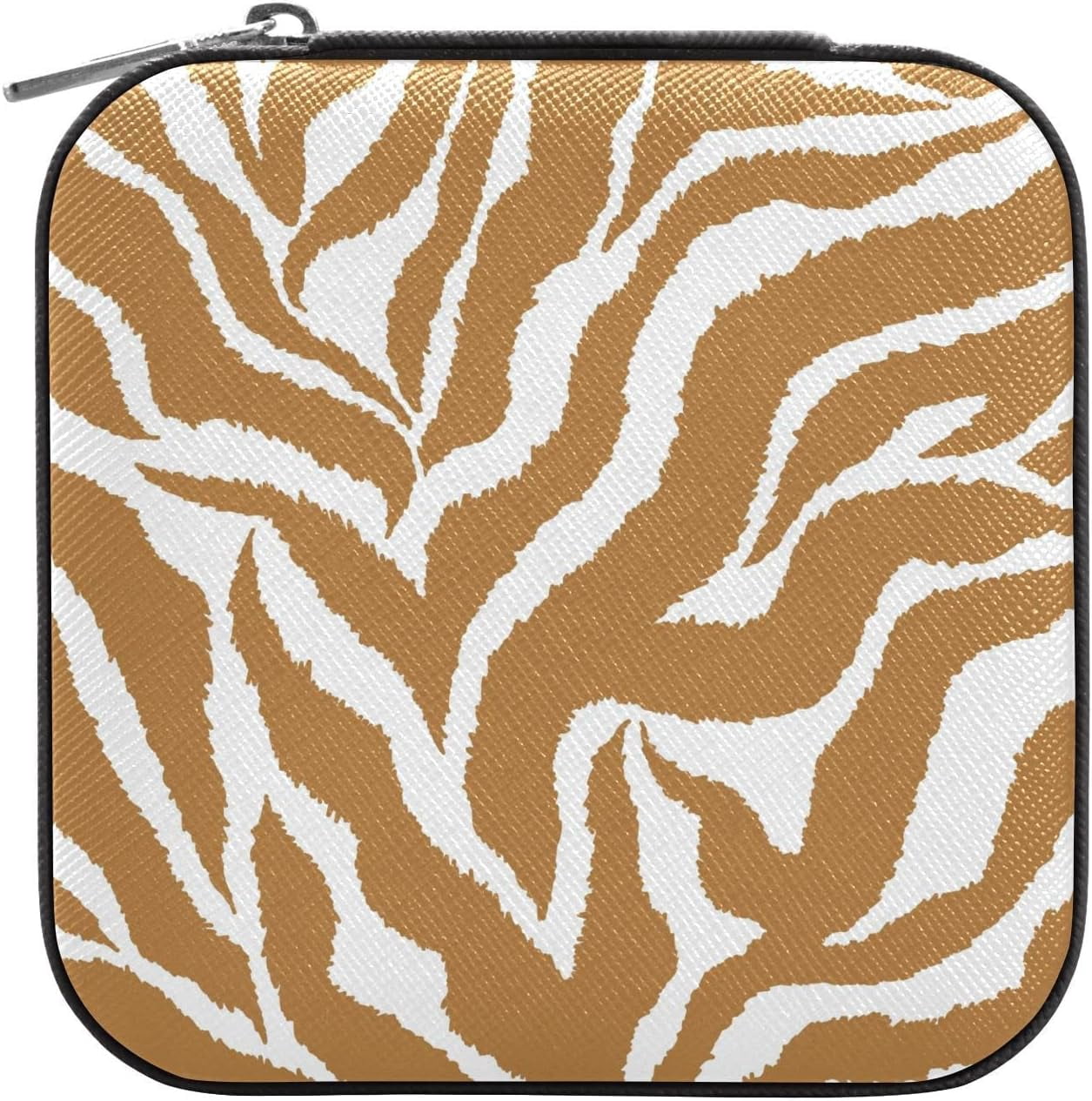 BESTKITTY Zebrastripe PU Leather Jewelry Box, Travel Portable Jewelry