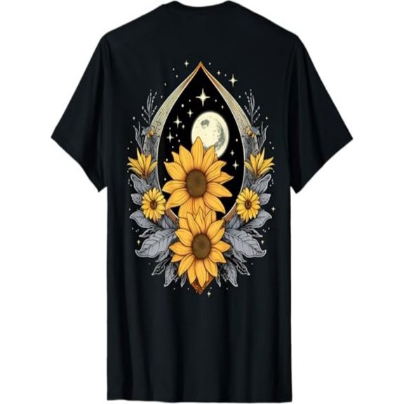 BESTLUCKY Back print: Beautiful Sunflower on Floral Festival Sunflower T-Shirt