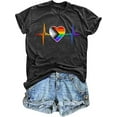 thumbnail image 1 of BESTLUCKY Casual Short Sleeve Tops - Women's Pride Shirts with Rainbows Heart Graphic Tees for the LGBT Community, 1 of 5