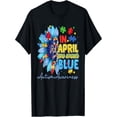thumbnail image 1 of BESTLUCKY In April We Wear Blue Autism Awareness Puzzle Sunflower T-Shirt, 1 of 5