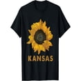 thumbnail image 1 of BESTLUCKY Kansas State Flower / Sunflower Print / Vintage Style T-Shirt, 1 of 5