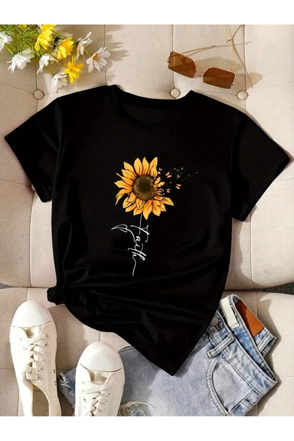 Men's Vintage Sunflower Workout T-Shirt: Short Sleeve, Quick - Dry, Ideal for Athletic Gym Sessions, Made with Moisture - Wicking Cotton