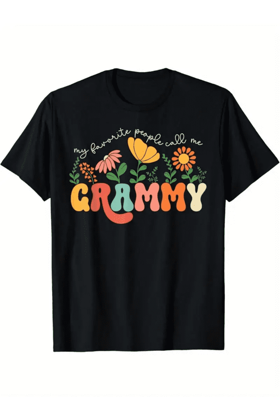 My favorite people call me Grammy Mother's Day T-shirt, casual comfy top, everyday black short sleeve