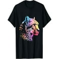 thumbnail image 1 of BESTLUCKY Rainbow Cheetah Face - Wildlife Safari Zookeeper Zoologist T-Shirt, 1 of 6