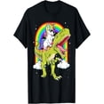 thumbnail image 1 of BESTLUCKY Rainbow Unicorn Riding T rex - Dinosaur Boys Girls Men Women T-Shirt, 1 of 5