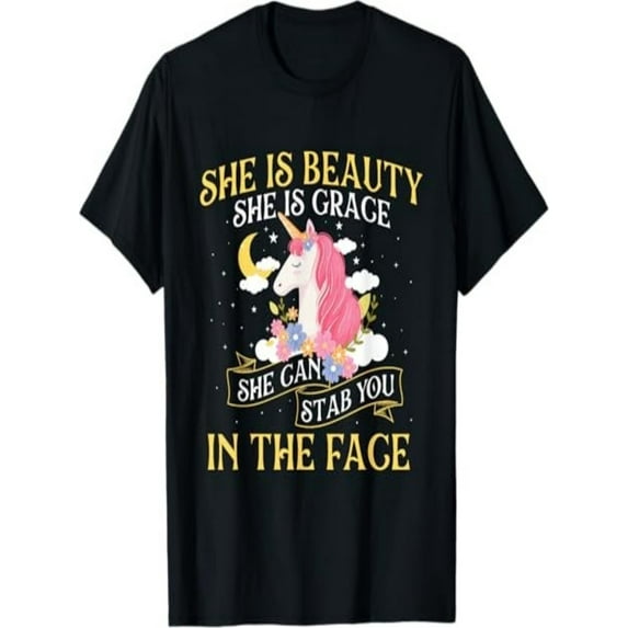 BESTLUCKY She Is Beauty - Mythical Animal Rainbow Unicorn Magical T-Shirt