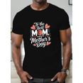 thumbnail image 1 of BESTLUCKY Short sleeve T-shirt - "Happy Mother's Day to the best Mom" Heart and flower print T-shirt, casual summer top, Mother's Day shirt, 1 of 5