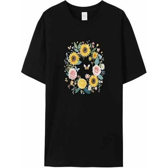 BESTLUCKY Summer - Favorite Women's Sunflower T - Shirt: Charming Floral Graphic, Loose Fit, Crew Neck Casual Tees