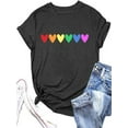 thumbnail image 1 of BESTLUCKY Women's Pride Shirts: LGBT Gay Pride - Rainbow Heart Graphic Tee, Casual Short Sleeve Tops, 1 of 5