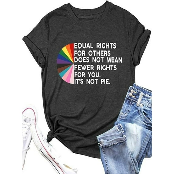 BESTLUCKY Women's Rainbow Heart Graphic Tee Pride Shirts - Casual Short Sleeve for LGBT Gay Pride