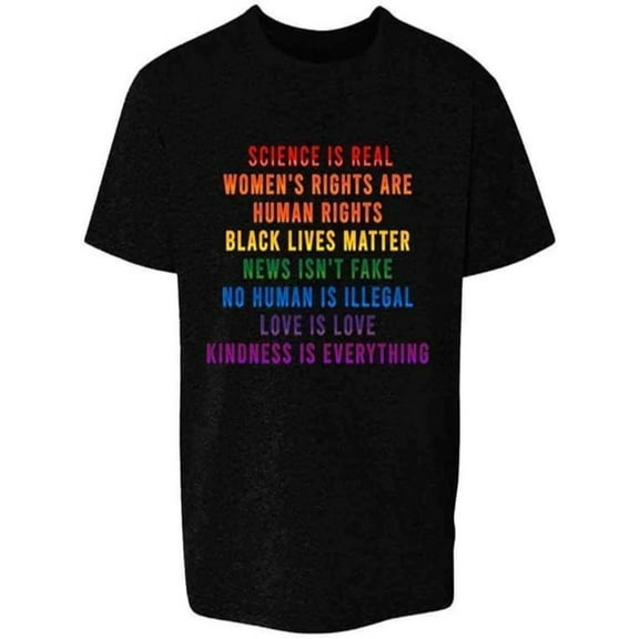 BESTLUCKY &nbsp;Science is Real Black Lives Matter Rainbow Facts Baby Toddler Kids Girl Boy T-Shirt