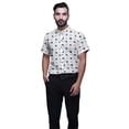thumbnail image 1 of BESTMAN Cotton Shirt For Men Short Sleeve Printed Mandarin Collar Casual Shirt, 1 of 1