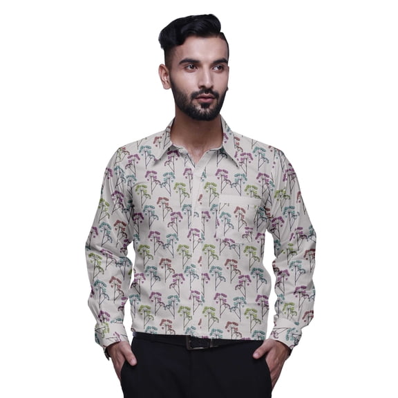 BESTMAN Long Sleeve Spread Collar Shirts For Men Cotton Button Down Shirts