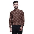 thumbnail image 1 of BESTMAN Mens Short KurtaÂ&nbsp;ShirtÂ&nbsp;India Printed Roll Up Long SleeveÂ&nbsp;Shirts, 1 of 6