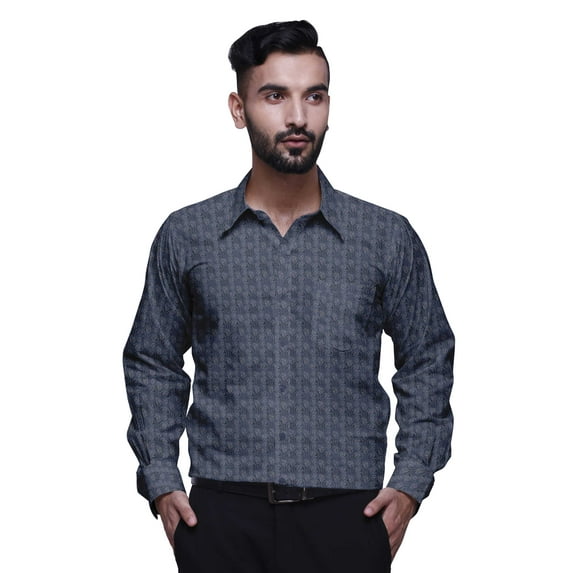 BESTMAN Printed Cotton Shirts For Men Long Sleeve Slim Fit Formal Shirt For Boy