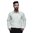 thumbnail image 1 of BESTMAN Printed Formal Shirts For Men Slim Fit Spread Collar Cotton Shirt, 1 of 5