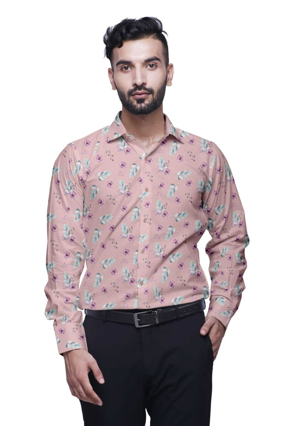 PrintedÂ&nbsp;Men ShirtsÂ&nbsp;Long Sleeve Printed Button Down Cotton Shirt